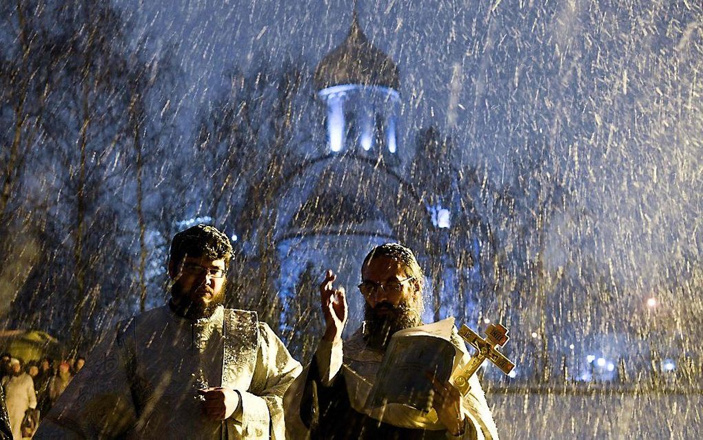 Russisch-orthodoxe viering, eerder deze maand. beeld AFP, Kirill Kudryavtsev