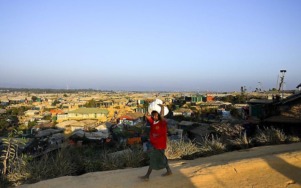 Een uit Myanmar gevluchte Rohingya in een vluchtelingenkamp in Ukhia, Bangladesh. beeld AFP