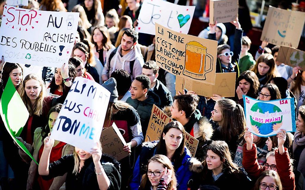 Een klimaatdemonstratie in Belgie. beeld AFP