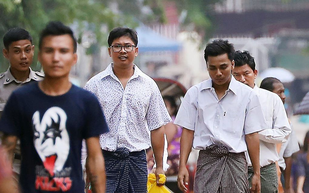 Wa Lone en Kyaw Soe Oo. beeld AFP