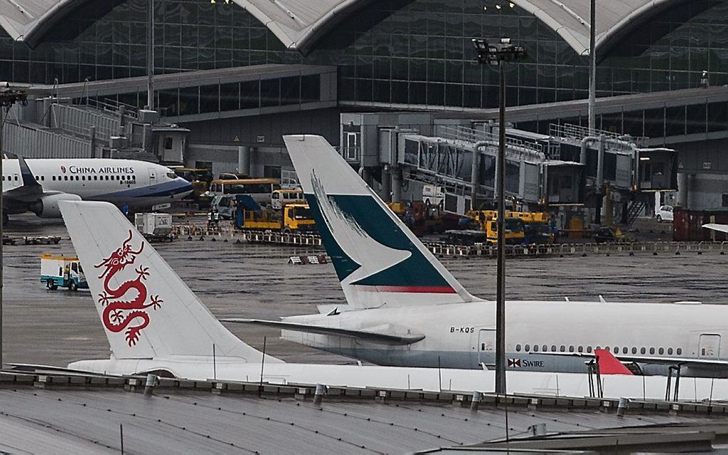 Vliegveld van Hong Kong.  beeld AFP, Anthony Wallace