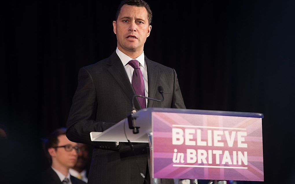 Europarlementariër Steven Woolfe van de Britse onafhankelijkheidspartij UKIP. beeld AFP