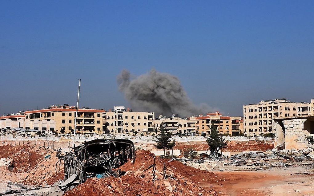 ALEPPO. Het nieuws rond de verkiezingen in de VS verdringt de aandacht voor het leed in de Syrische stad Aleppo. beeld AFP, George Ourfalian