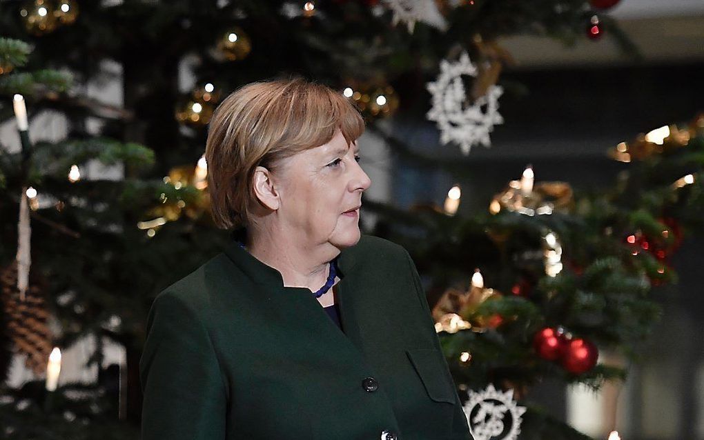 BERLIJN. Angela Merkel heeft zich kandidaat gesteld voor het bondskanselierschap.  beeld AFP, John MacDougall