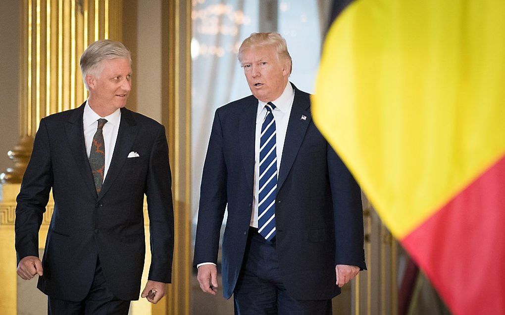 Trump en de Belgische koning Filip. beeld AFP