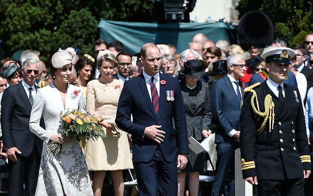 Herdenking van de Slag om Passendale op de oorlogsbegraafplaats Tyne Cot in Zonnebeke. beeld AFP