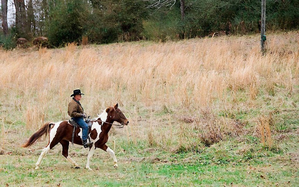 Roy Moore te paard. beeld AFP, Jim Watson