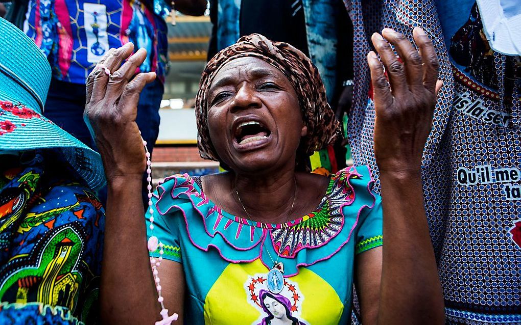 Congolezen in Zuid-Afrika voegden zich donderdag bij de protesten in hun thuisland tegen president Joseph Kabila. beeld AFP, Wikus de Wet