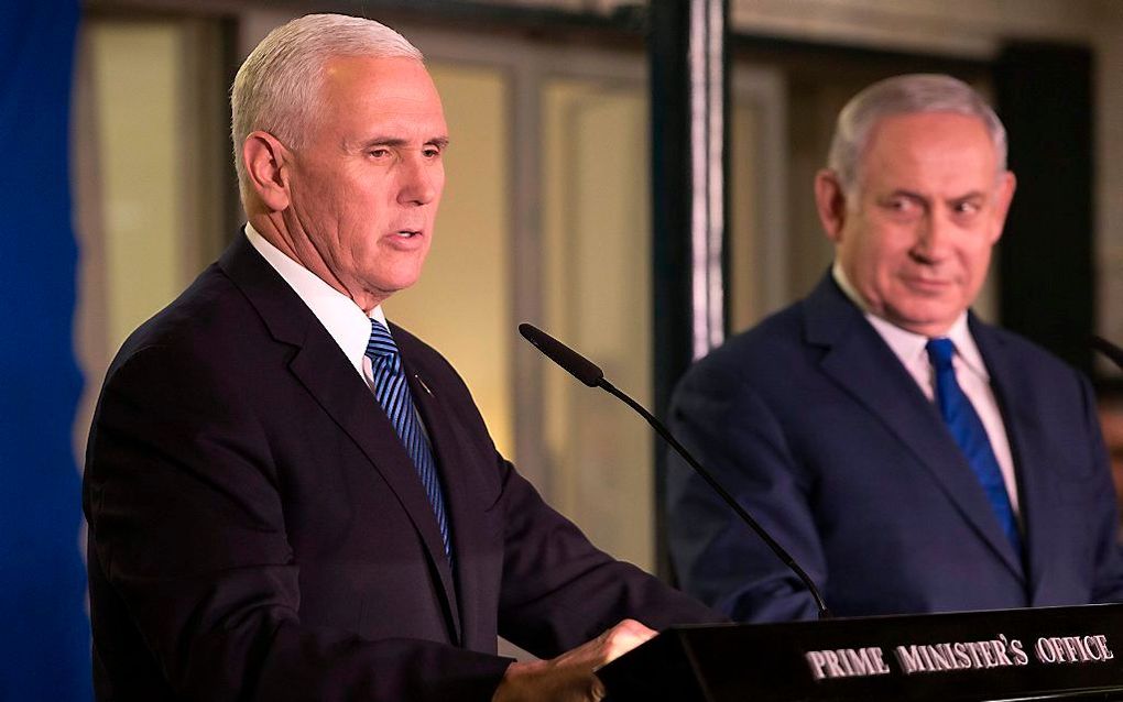 Pence en Netanyahu. beeld AFP