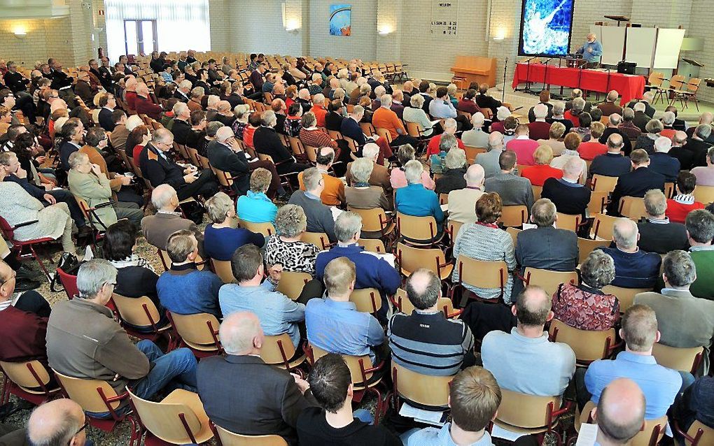 Beeld van de landelijke dag in Bunschoten-Spakenburg uit 2015. Daarbij kwamen bezwaarden uit de Gereformeerde Kerken vrijgemaakt (GKV), De Gereformeerde Kerken hersteld (DGK) en de Gereformeerde Kerken Nederland (GKN) bijeen. beeld RD