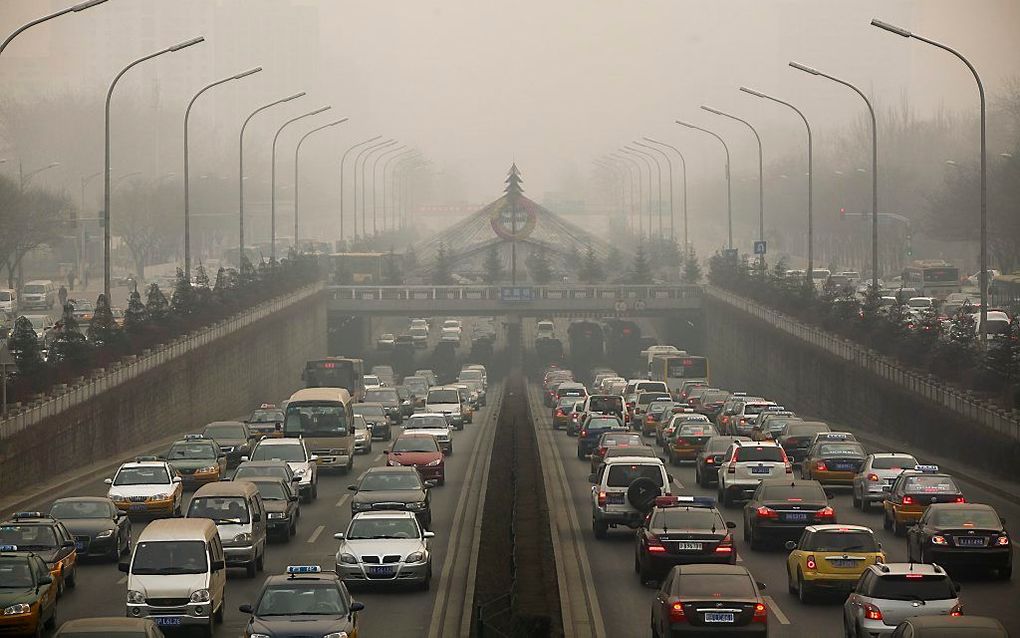 Zware smog in Beijing. beeld EPA