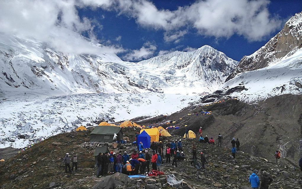 Een kamp op de berg Manaslu. beeld EPA