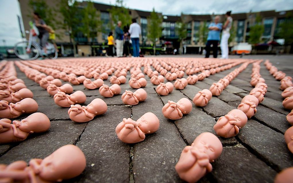 Protest tegen een abortuskliniek in Houten, 2013. beeld ANP