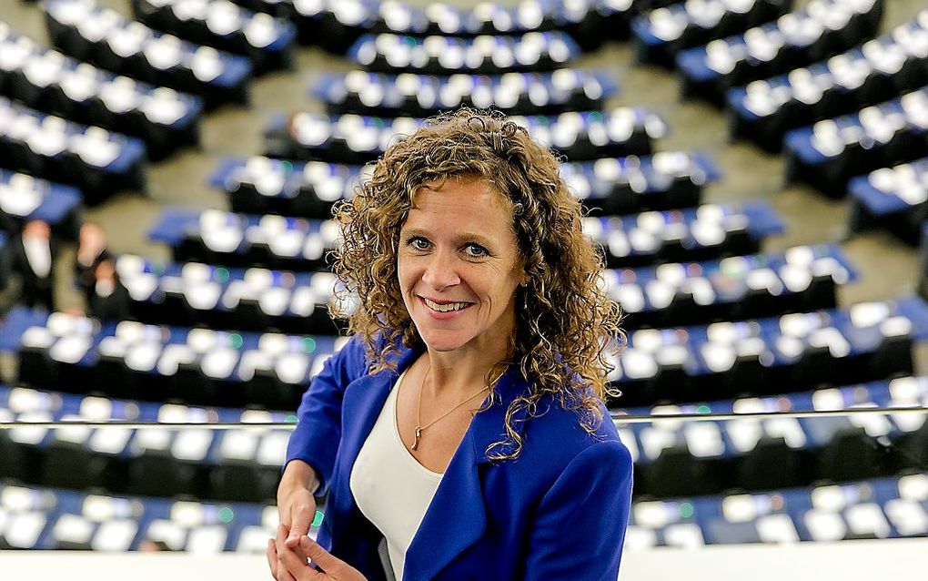 Sophie in 't Veld van D66 in de plenaire zaal van het Europees parlement. beeld ANP