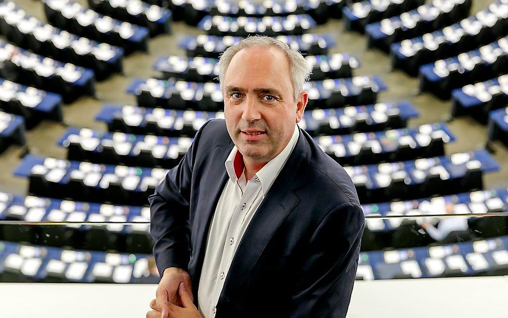 Peter van Dalen van de ChristenUnie in de plenaire zaal van het Europees parlement. beeld ANP