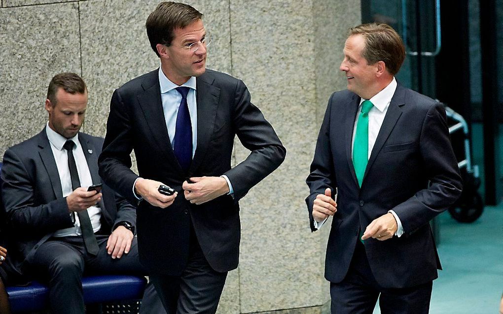 VVD-leider Rutte en D66-voorman Pechtold, beeld ANP, Martijn Beekman.