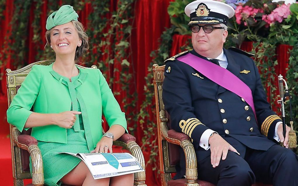 De Belgische prins Laurent en zijn vrouw, prinses Claire. beeld EPA