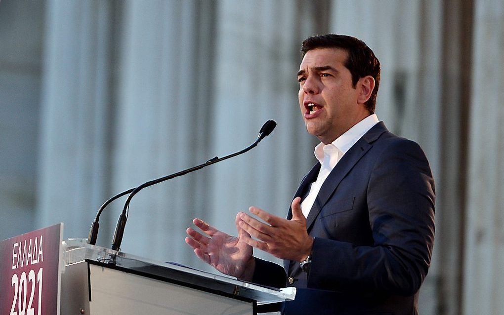 De Griekse premier Tsipras. beeld AFP