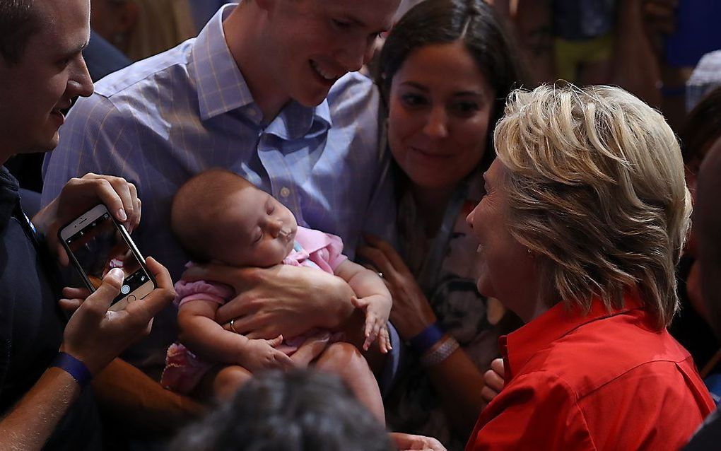 Clinton op campagne in Pittsburgh (Pennsylvania). beeld AFP