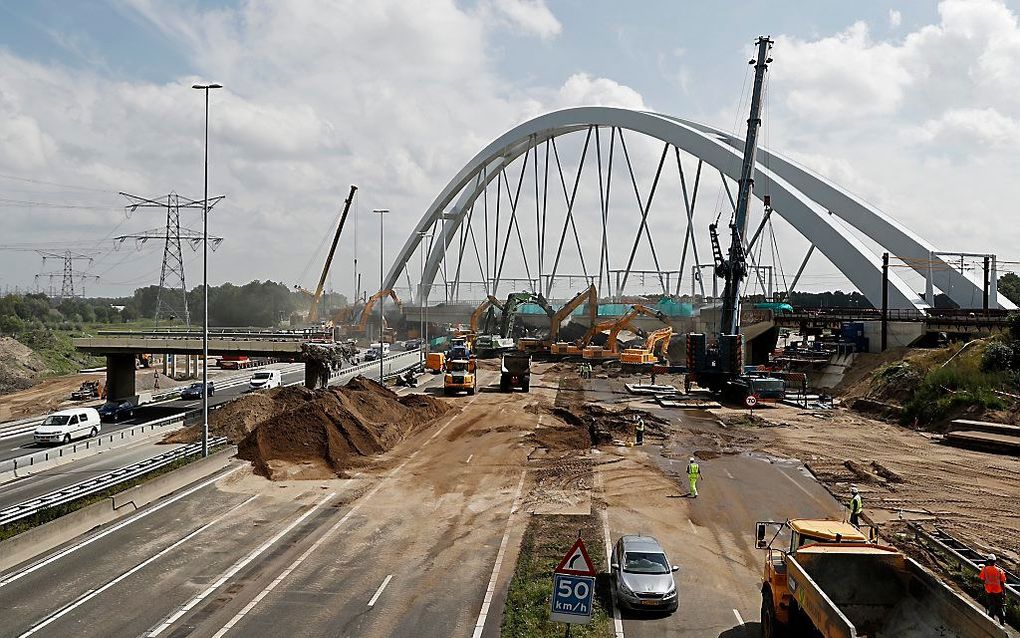 Werkzaamheden op de A1. Beeld ANP