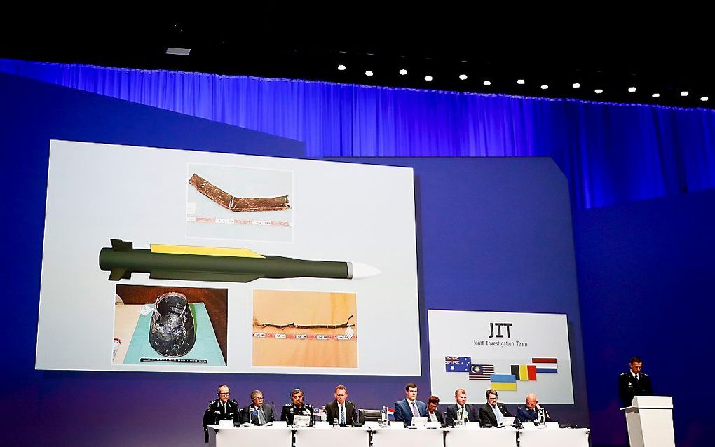 Het Joint Investigation Team presenteerde in Nieuwegein de onderzoeksresultaten naar de crash van vlucht MH17. beeld ANP