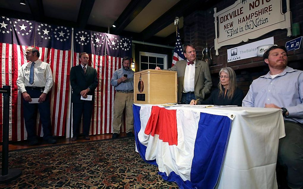 Stembureau in Dixville Notch, New Hampshire. beeld EPA