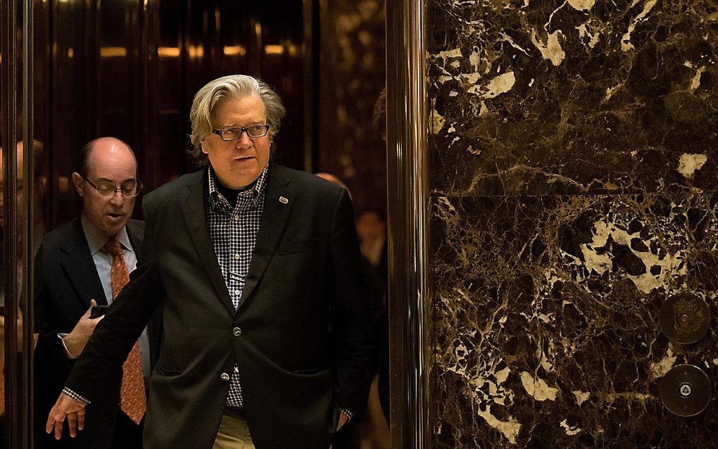 Steve Bannon in de Trump Tower. beeld AFP