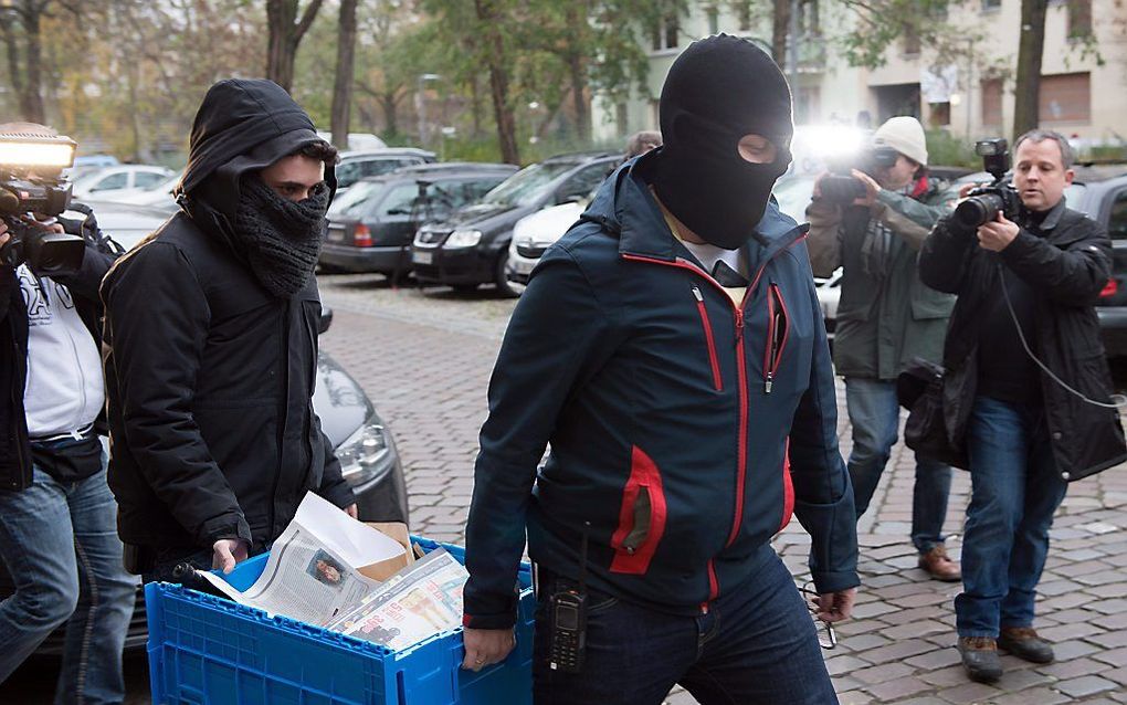 Politieactie dinsdagmorgen in Berlijn. beeld EPA