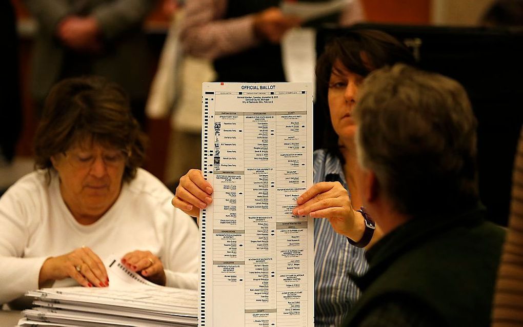 Stemmen hertellen in Oakland County, Michigan. beeld AFP