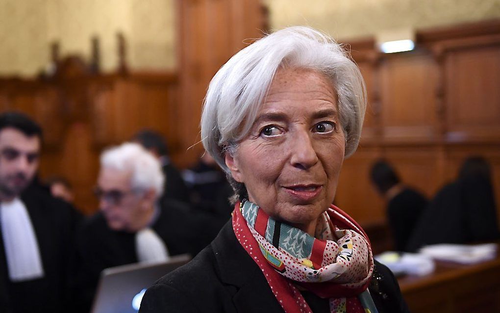 Lagarde, vorige week, in de rechtszaal. beeld AFP