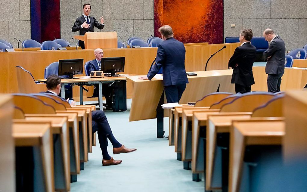 Premier Rutte woensdag in de Tweede Kamer. beeld ANP