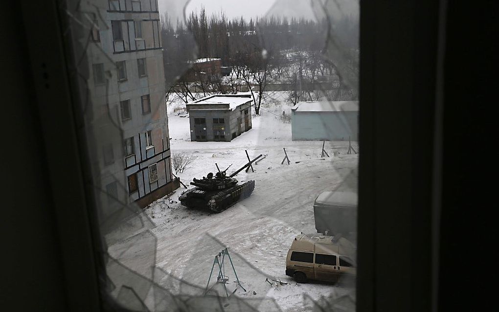 Een Oekraïense tank ik de stad Avddivka. beeld AFP