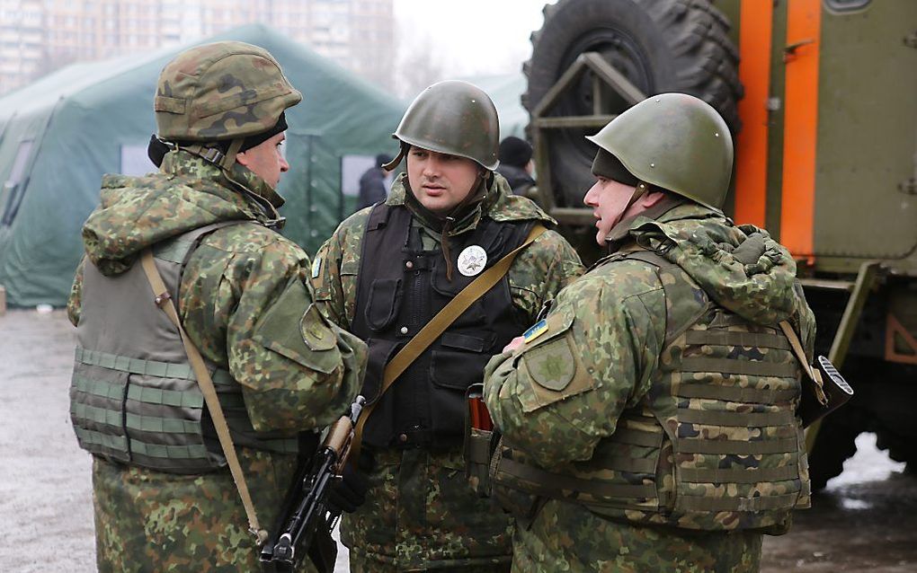 Oekraïense militairen in de regio Donetsk. beeld AFP