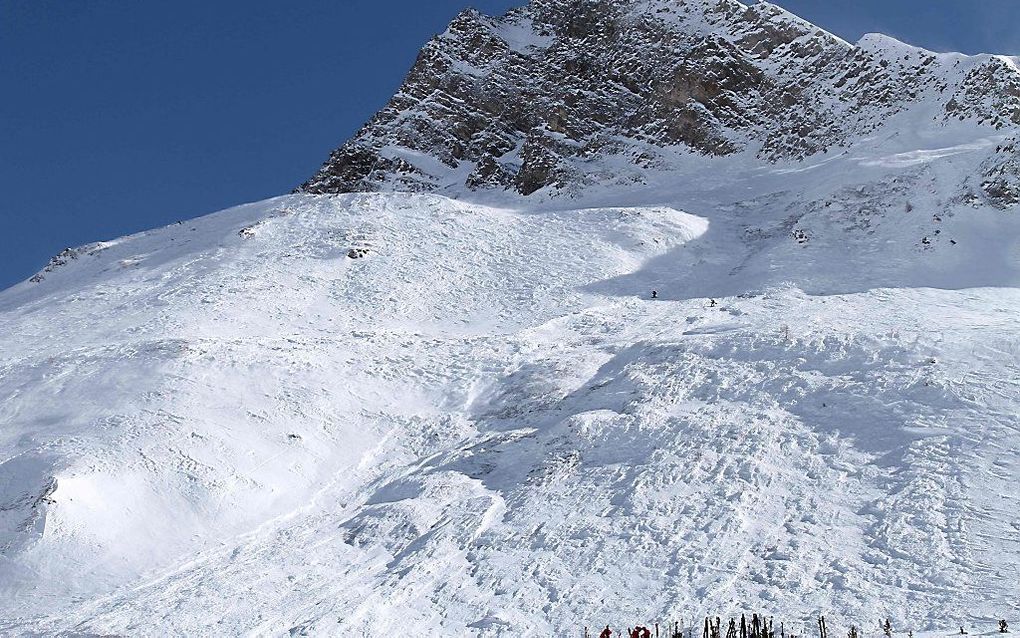 Locatie van een lawine in de Franse Alpen, in februari. beeld AFP