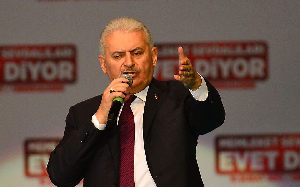 De Turkse premier Binali Yildirim. beeld AFP