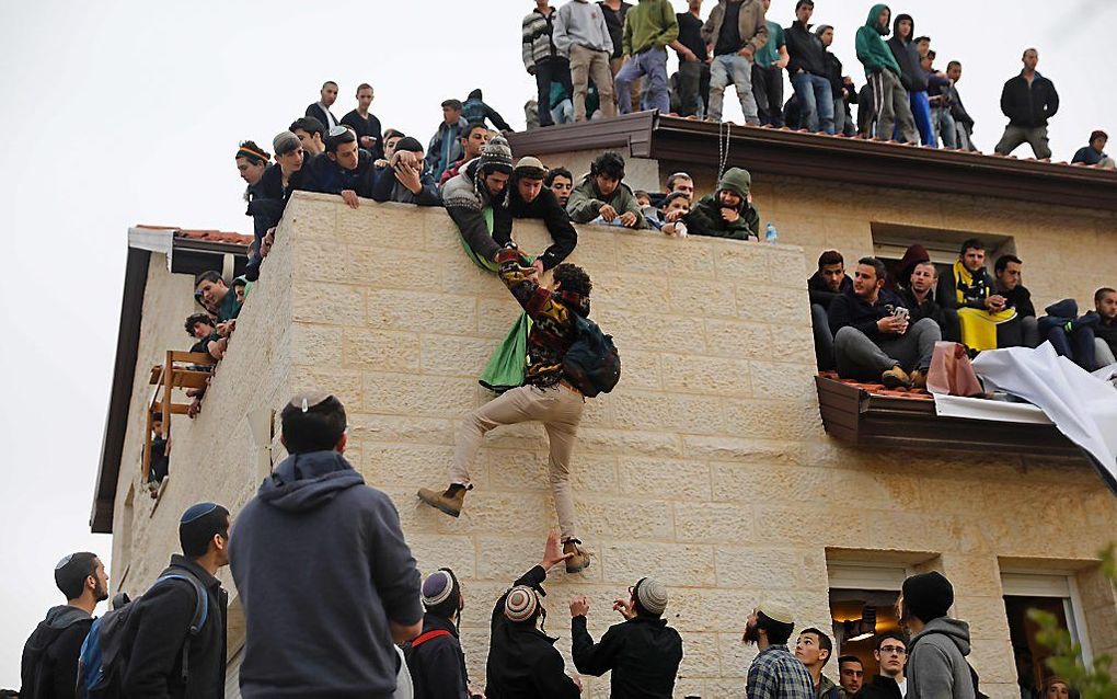 Protest tegen ontruimingen in Ofra. beeld AFP