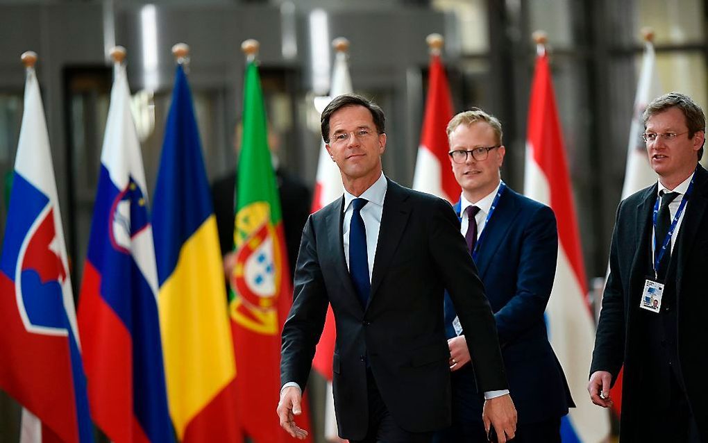 Premier Rutte in Brussel. beeld AFP