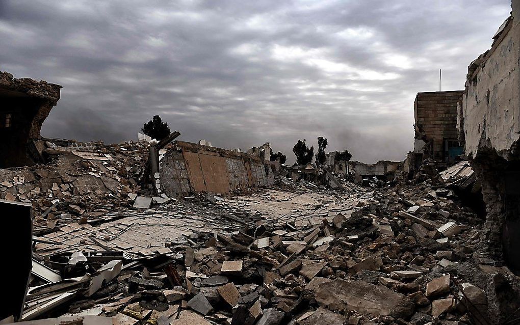 Verwoeste gebouwen in Mosul. beeld AFP