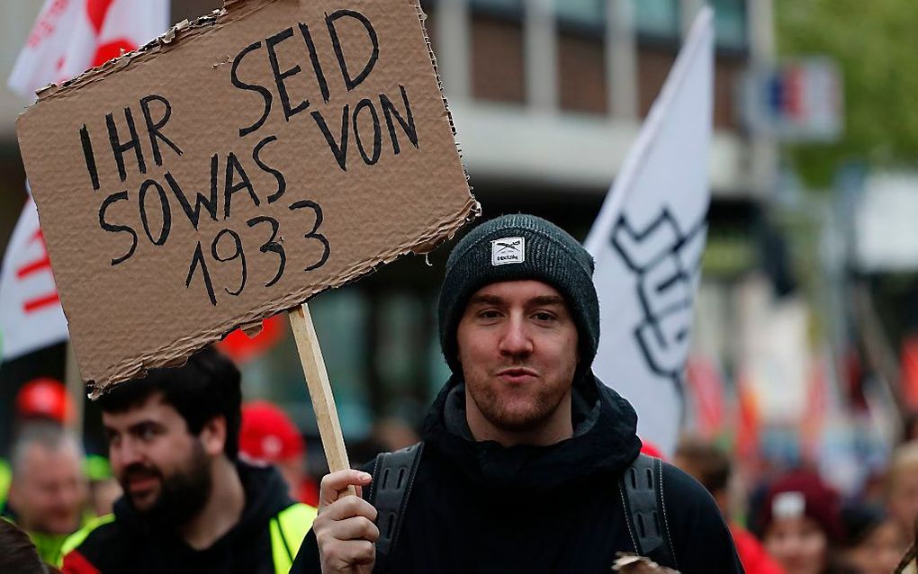 Protest tegen de AfD in Keulen. beeld AFP