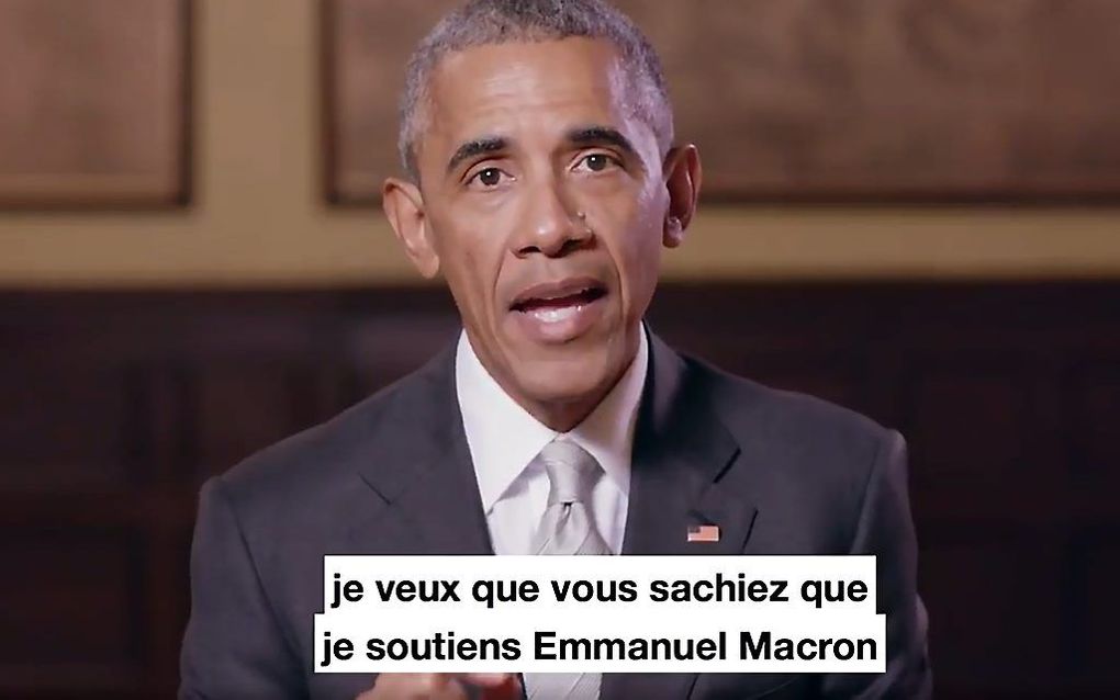 Barack Obama hoopt dat Emmanuel Macron zondag wordt gekozen tot de nieuwe president van Frankrijk. beeld AFP