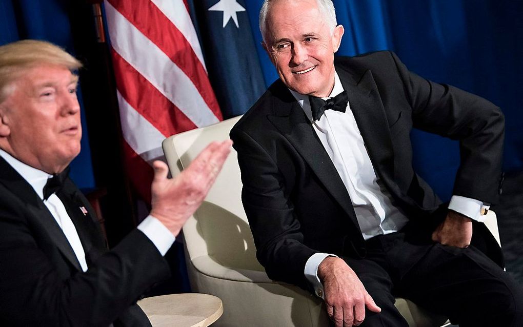 Trump en Turnbull (r.). beeld AFP