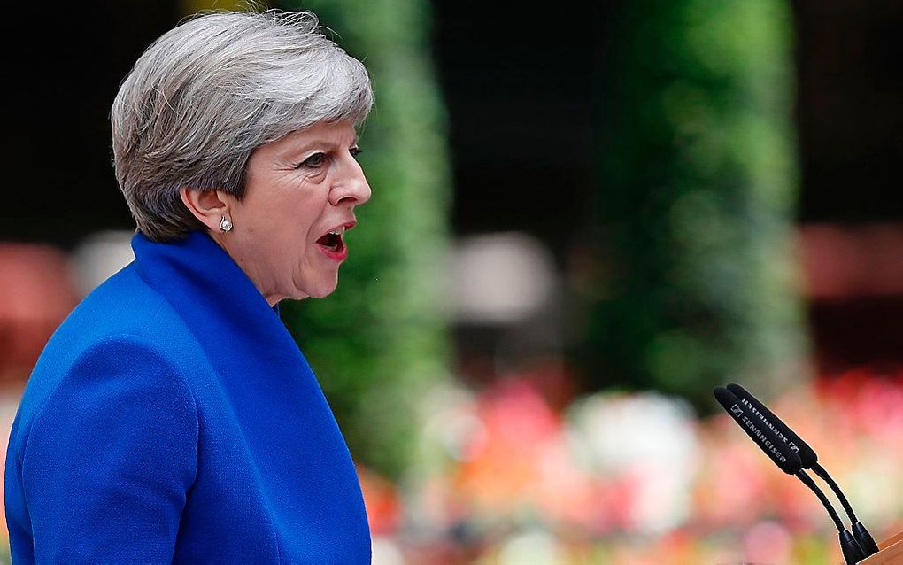 De Britse premier May. beeld AFP