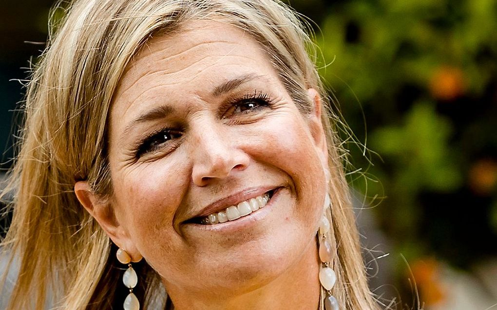 Koningin Maxima donderdag tijdens een werkbezoek. beeld ANP