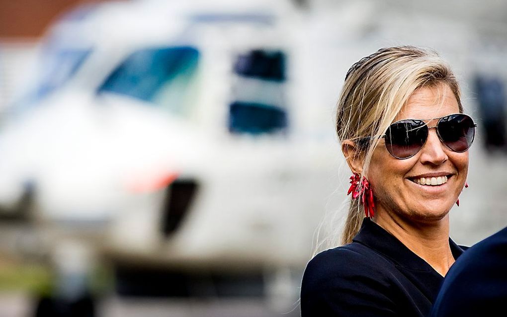 Koningin Máxima dinsdag op Maritiem Vliegkamp De Kooy bij Den Helder. beeld ANP