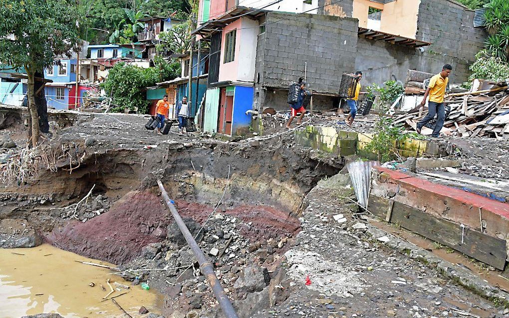 Schade als gevolg van de orkaan Nate in San José, Costa Rica. beeld AFP