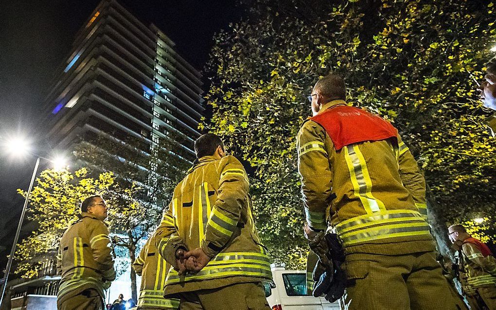 Brand in een flat in Rotterdam. beeld ANP