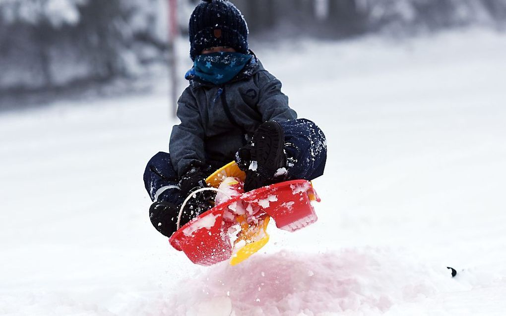 Sneeuw in het Zwarte Woud, in het zuidwesten van Duitsland. beeld AFP