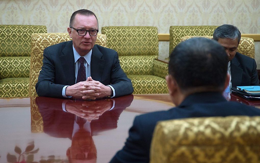 VN-gezant Feltman in Pyongyang. beeld AFP