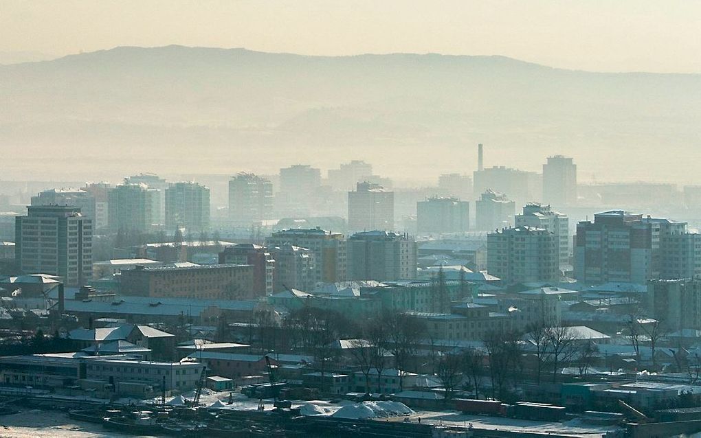 De Noord-Koreaanse stad Sinuiju. beeld AFP