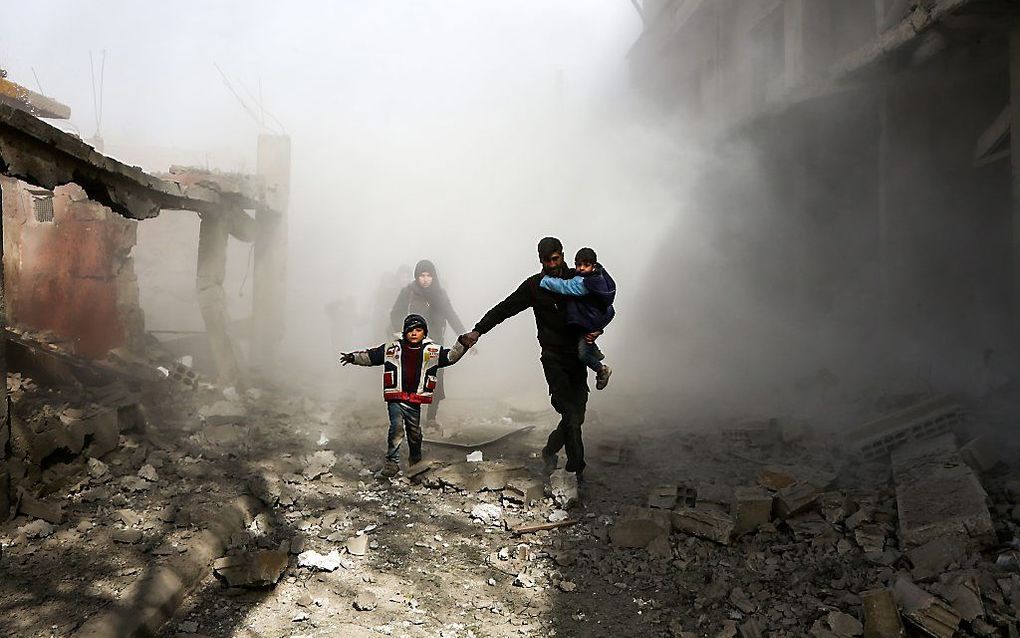 De plaats Jisreen in Oost-Ghouta. beeld AFP